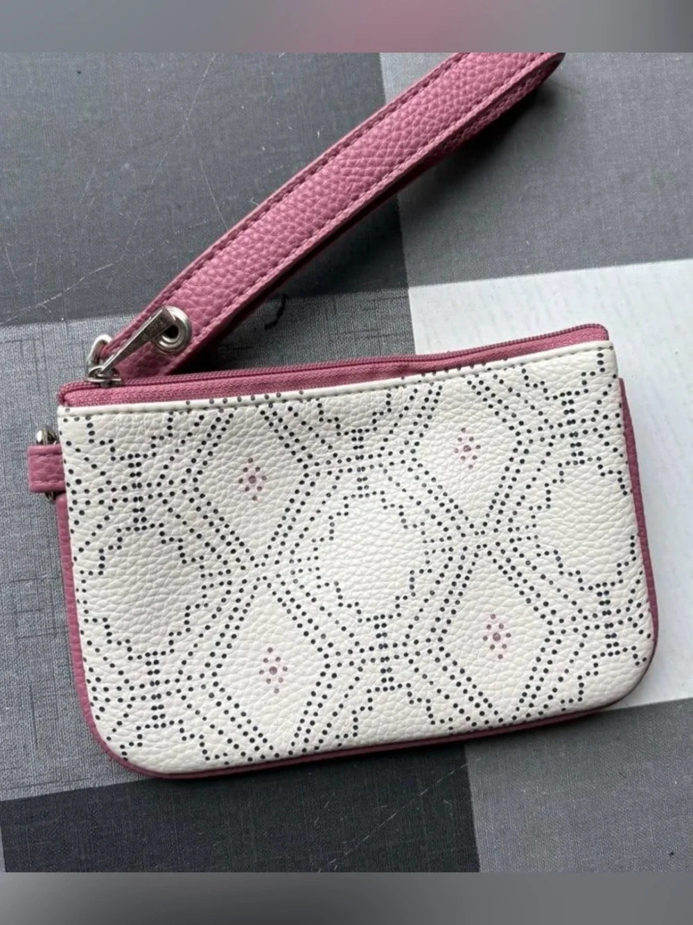 Thirty-One White and Pink  Wristlet Wallet